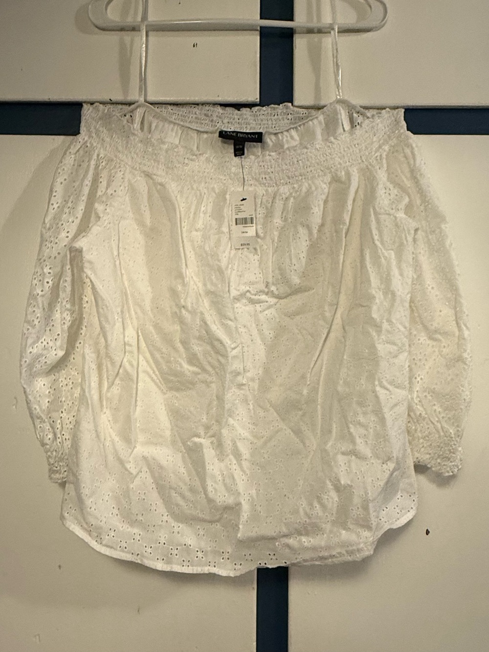 Lane Bryant Size 14/16 White Lace Blouse New LongSleeve